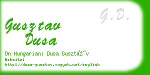 gusztav dusa business card